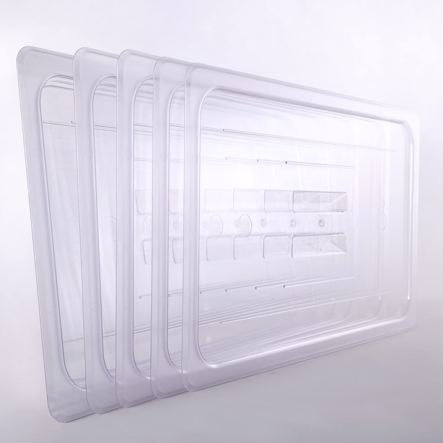 Clivia 6-Pcs Food Pan Lid Full Size Clear Polycarbonate Hotel Pan Cover with handle