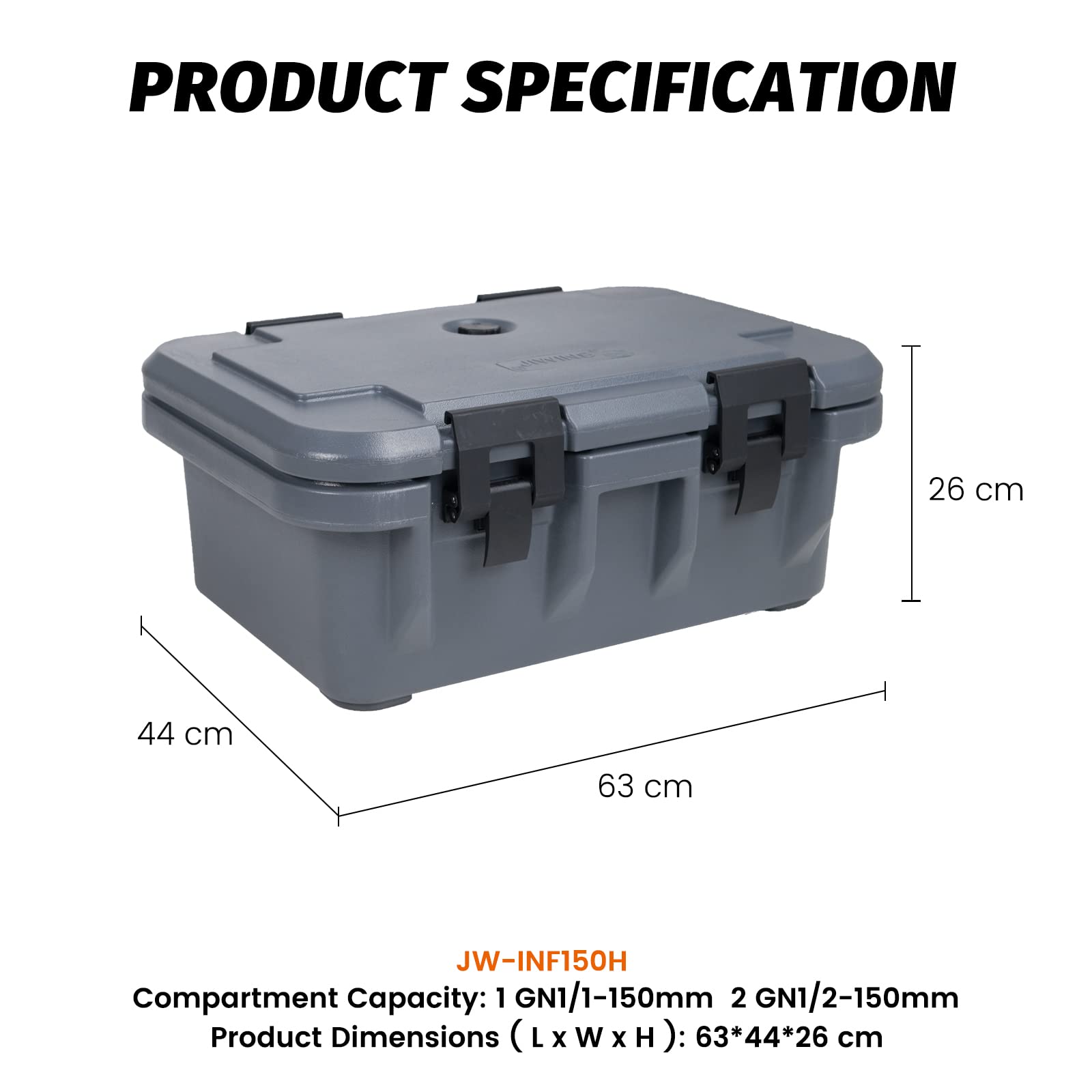 Clivia 22.5L Insulated Food Pan Carrier, Stackable and Loader, Suit for Restaurant, Canteen, Outdoor Banquets, Black - Image 7