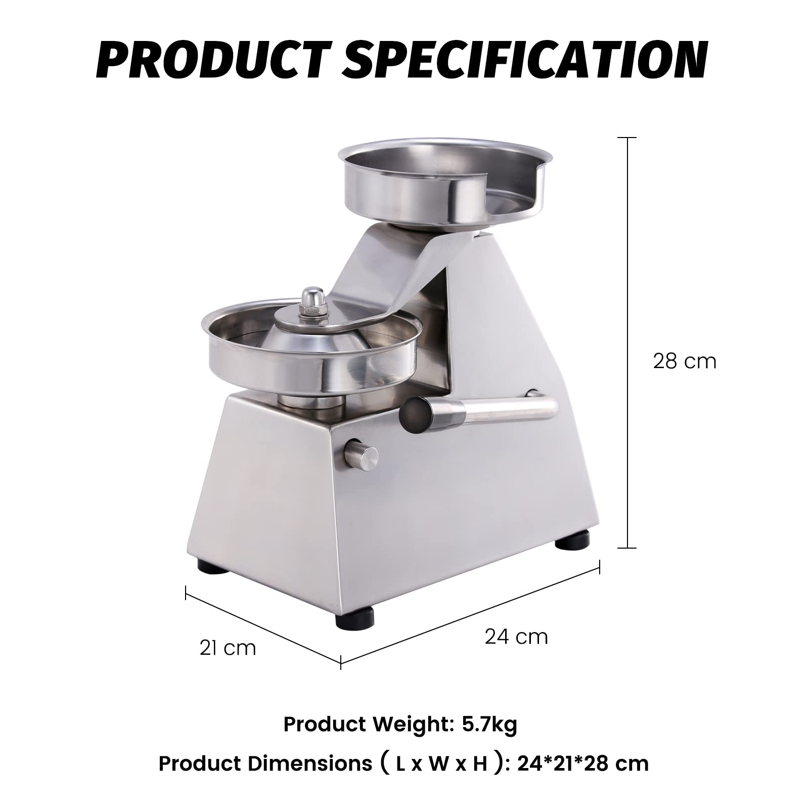 MorganGastro Commercial Hamburger Press Maker and Burger Press (4" Burger Press) - Image 8