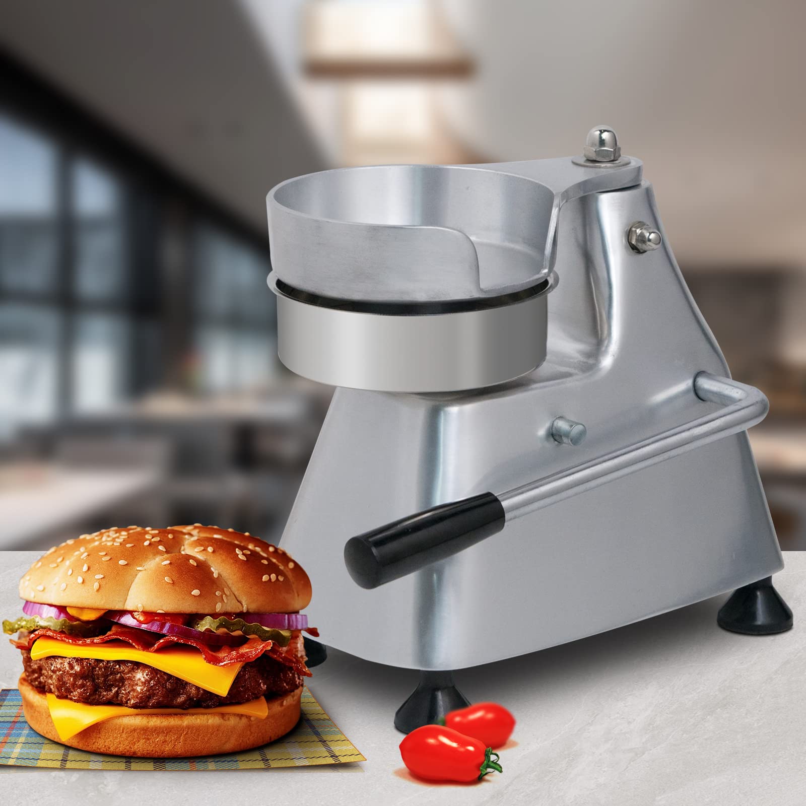 (Official Refurbishment)MorganGastro Commercial Burger Press 3 in 1 Heavy Duty Hamburger Press, Hamburger Patty Maker, with Three Size Trays 4"/5"/6", Includes 1500 Pcs Patty Papers - Image 6