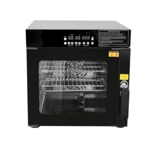 MorganGastro 3-in-1 Electric Smoker Oven and Dehydrator, 1200W Countertop BBQ Grill with 2 Racks and Side Wood Chip Loader, Stainless Steel