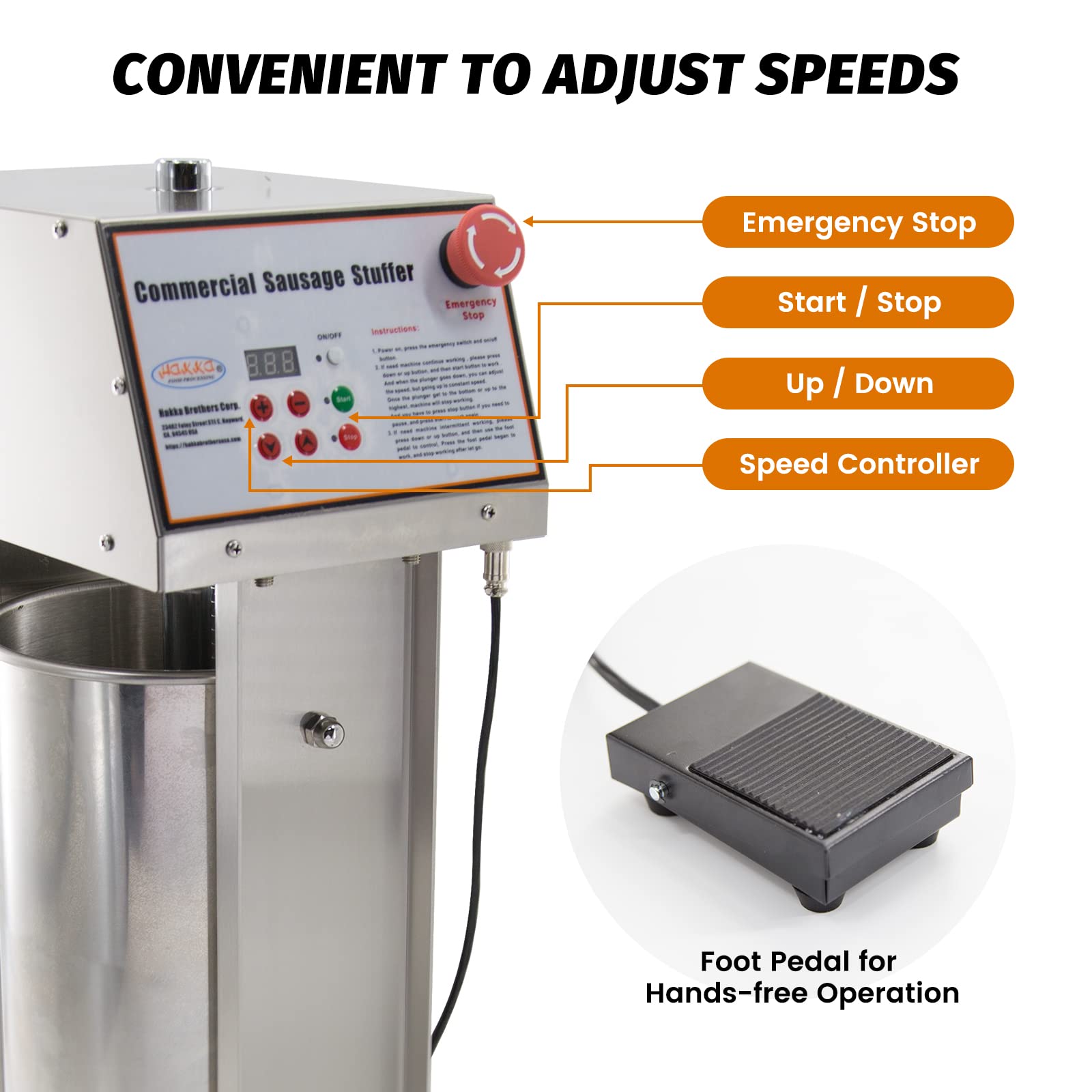 (Official refurbishment)MorganGastro Commercial 30LB Stainless Steel Electric Sausage Stuffer and Vertical Sausage Maker - Image 6