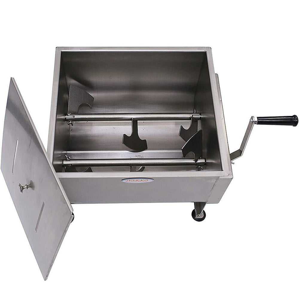 MorganGastro 30L/60 lb Double-Shaft Manual Meat Mixer, Stainless Steel Sausage & Burger Mixer - Image 4
