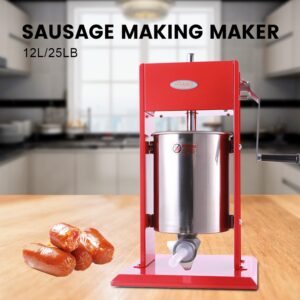 MorganGastro 25 Pound Sausage Stuffer 2 Speed Spray-painted Vertical Sausage Filler