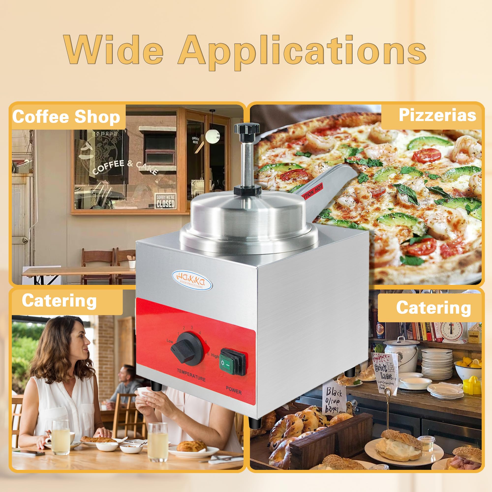 EasyRose 3.5 Qt Electric Cheese Warmer Pump Dispenser, 550W Nacho Cheese Sauce Melter - Image 8