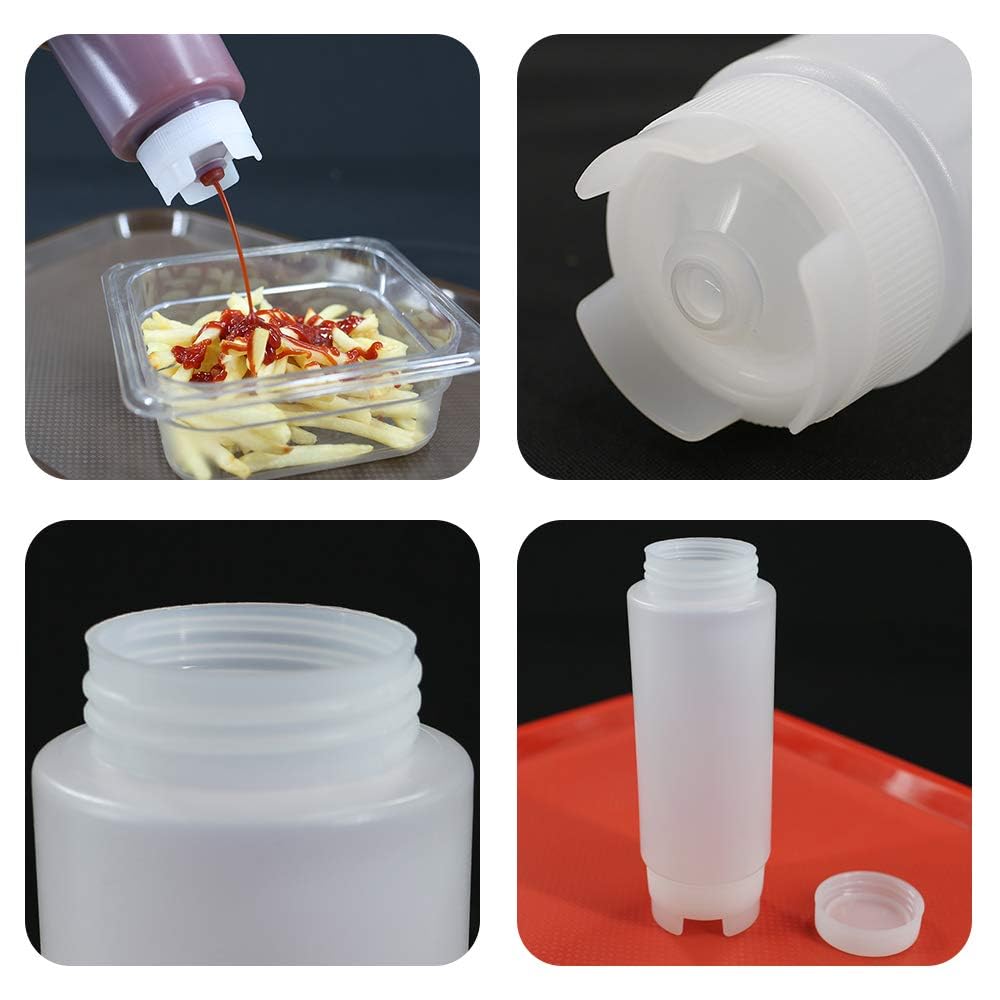 EasyRose 4 PCS 32oz Plastic Food-Grade Condiment Squeeze Bottles,Great for Ketchup, Mustard, Syrup, Sauces, Dressing, Oil, Arts and Crafts - Image 9