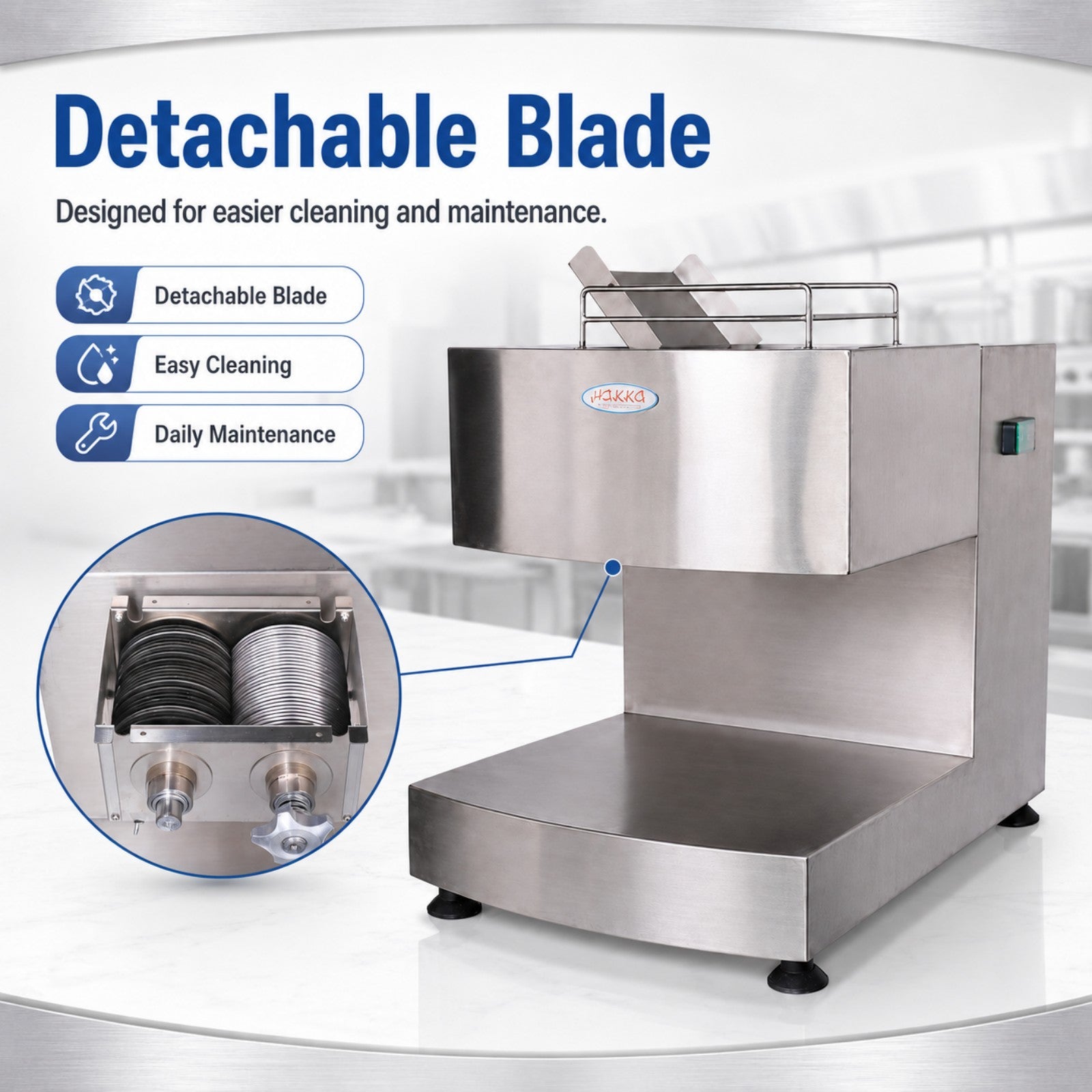 MorganGastro 250KG/H Commercial Meat Cutting Machine 750W Stainless Steel Meat Cutter Slicer - Image 6