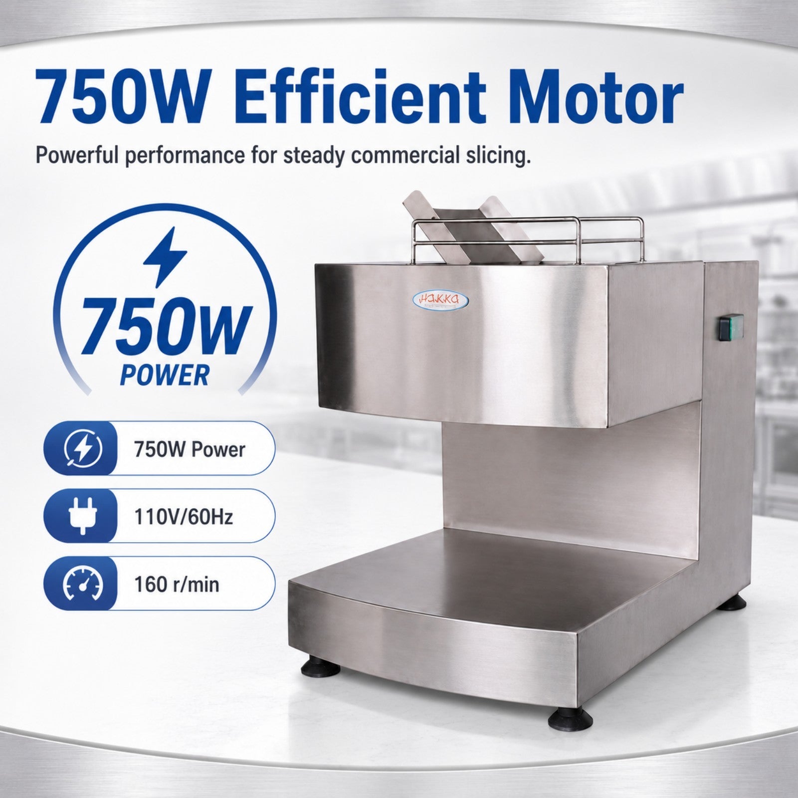 MorganGastro 250KG/H Commercial Meat Cutting Machine 750W Stainless Steel Meat Cutter Slicer - Image 5