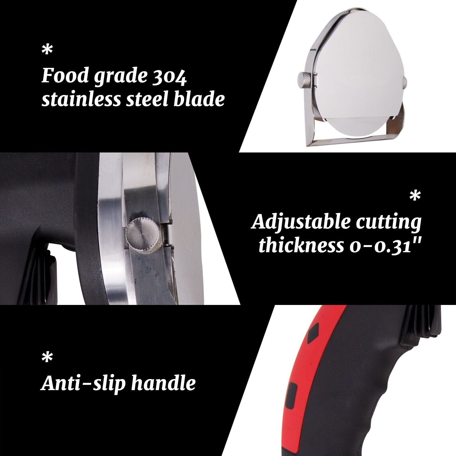 MorganGastro Electric Kebab Knife 80W BBQ Doner Gyros Knife Gyro Cutter 2 Blades Adjustable Thickness 0-8mm - Image 5