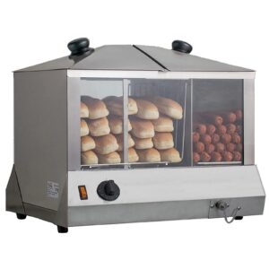 EasyRose Commercial 200 Hot Dog Steamer and 48 Bun Warmer, 1300W Countertop Cooker Machine
