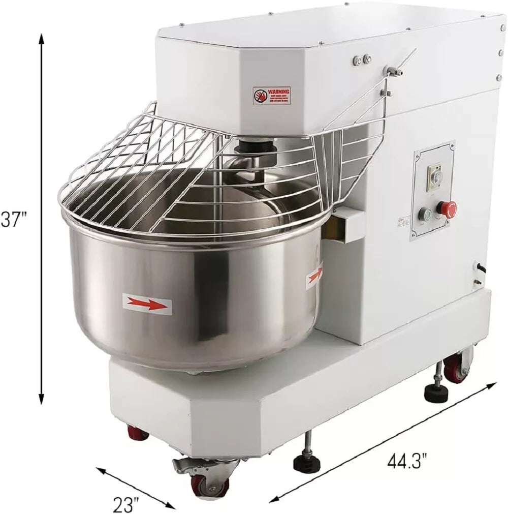 MorganGastro Commercial 60 Qt. Spiral Dough Mixer - 220V/60Hz Phase 3(60 Qt Spiral Mixer) - Image 2