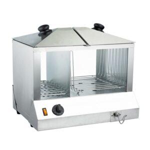 EasyRose Commercial Hot Dog Steamer and Bun Warmer, Holds 100 Hot Dogs and 48 Buns, 1300W