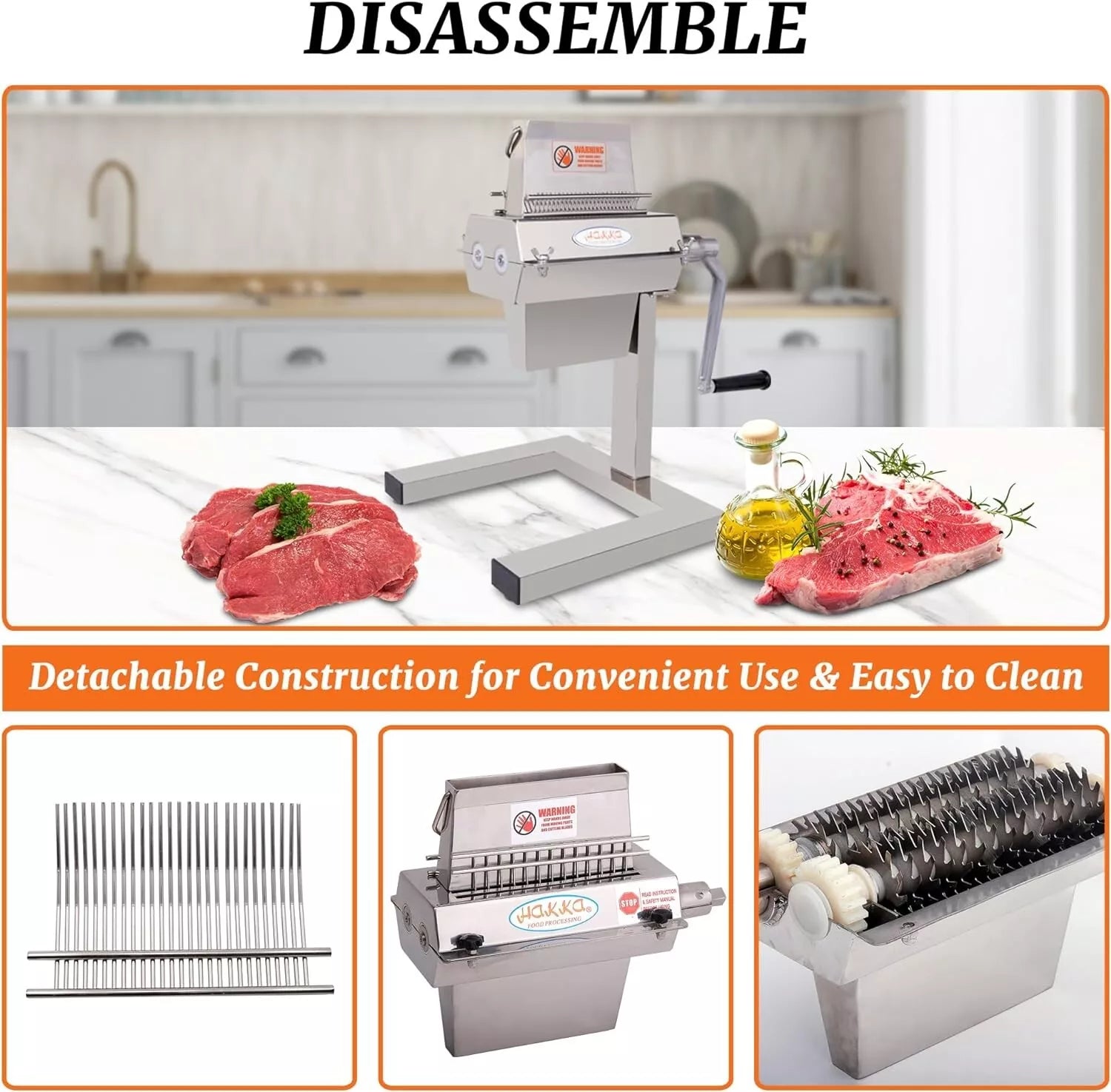 MorganGastro 7" Manual Meat Tenderizer Commercial Cuber Heavy Duty Beef Clamp Kitchen - Image 5